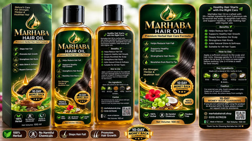 Marhaba Hair Oil 100ml - Premium Organic Herbal Hair Oil for Healthy Hair Growth